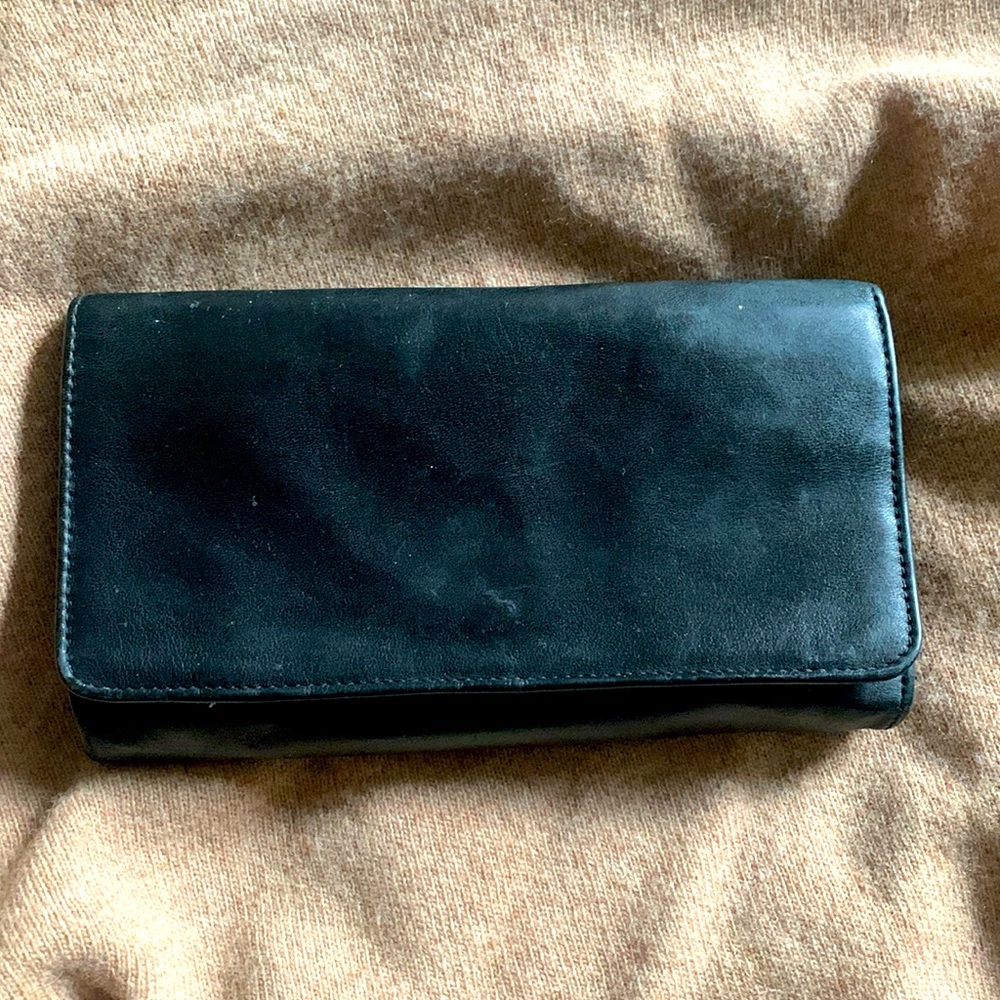 Soft black leather wallet